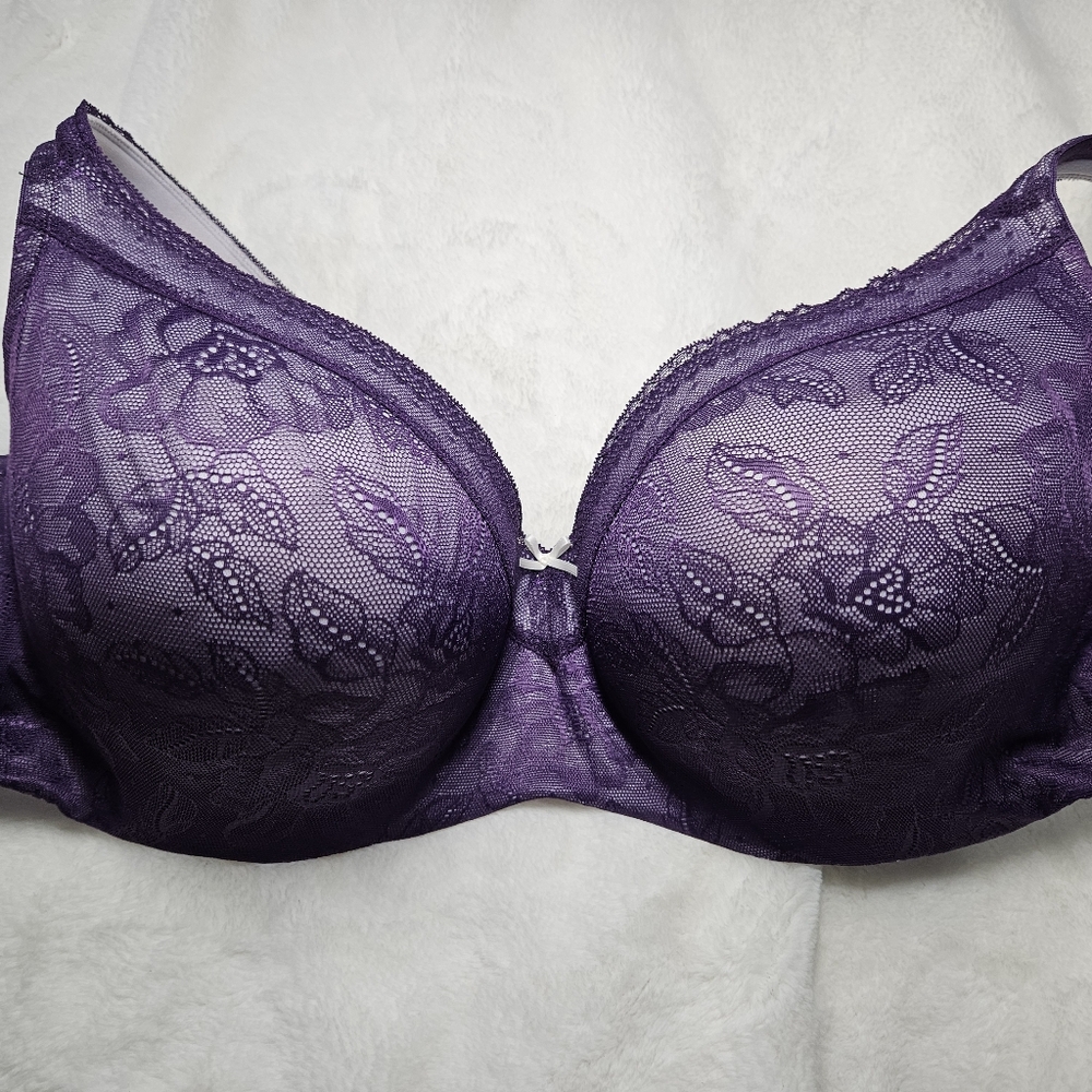 Elegant Purple Lace Bra